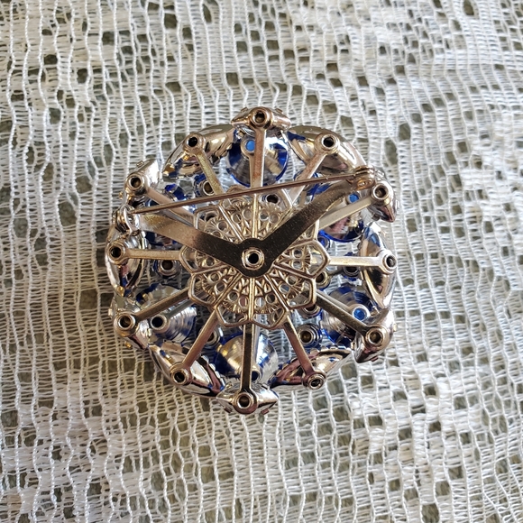 Vintage 1950s 3-D Blue Aurora Borealis Judy Lee Brooch - Picture 4 of 6